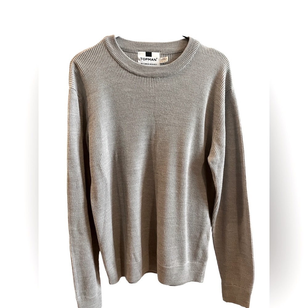 Topman Knit Ribbed Crewneck Sweater